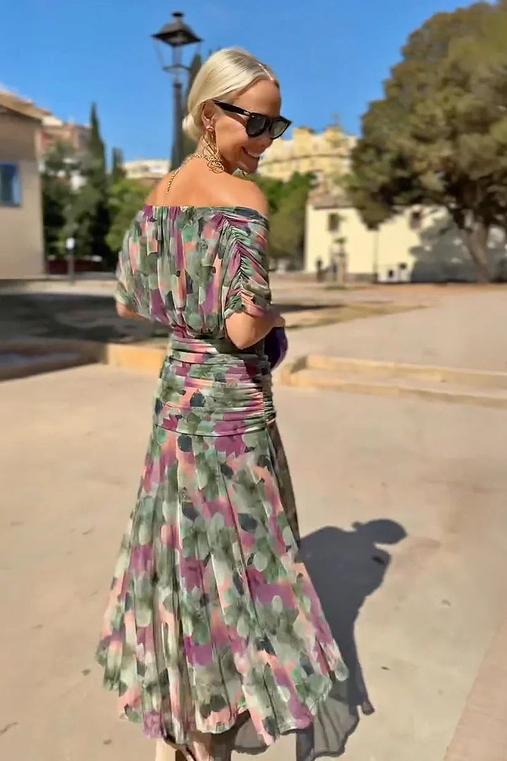Louise | Elegant maxi party dress with V-neck