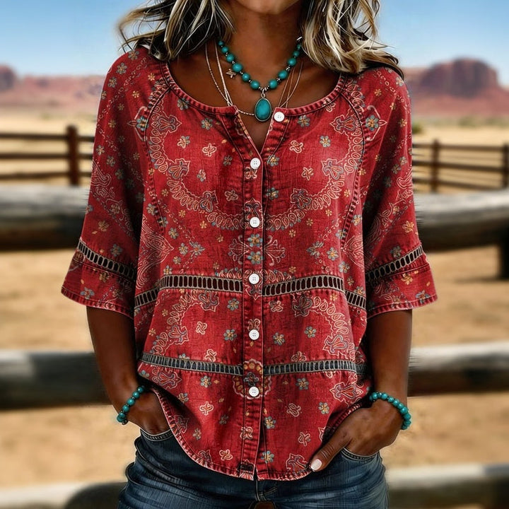 Sophie | Heritage Charm Button-Up Blouse