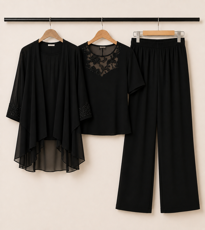 ELISE™ | Elegant Lace Three-Piece Pant Set