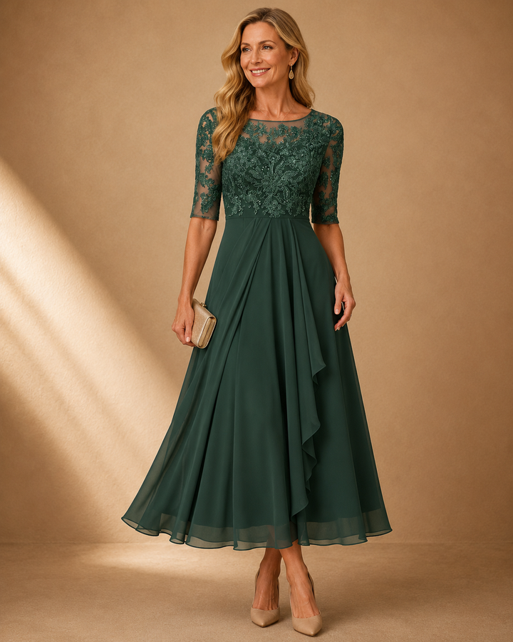 Rose | Timeless Lace Elegance Midi Dress