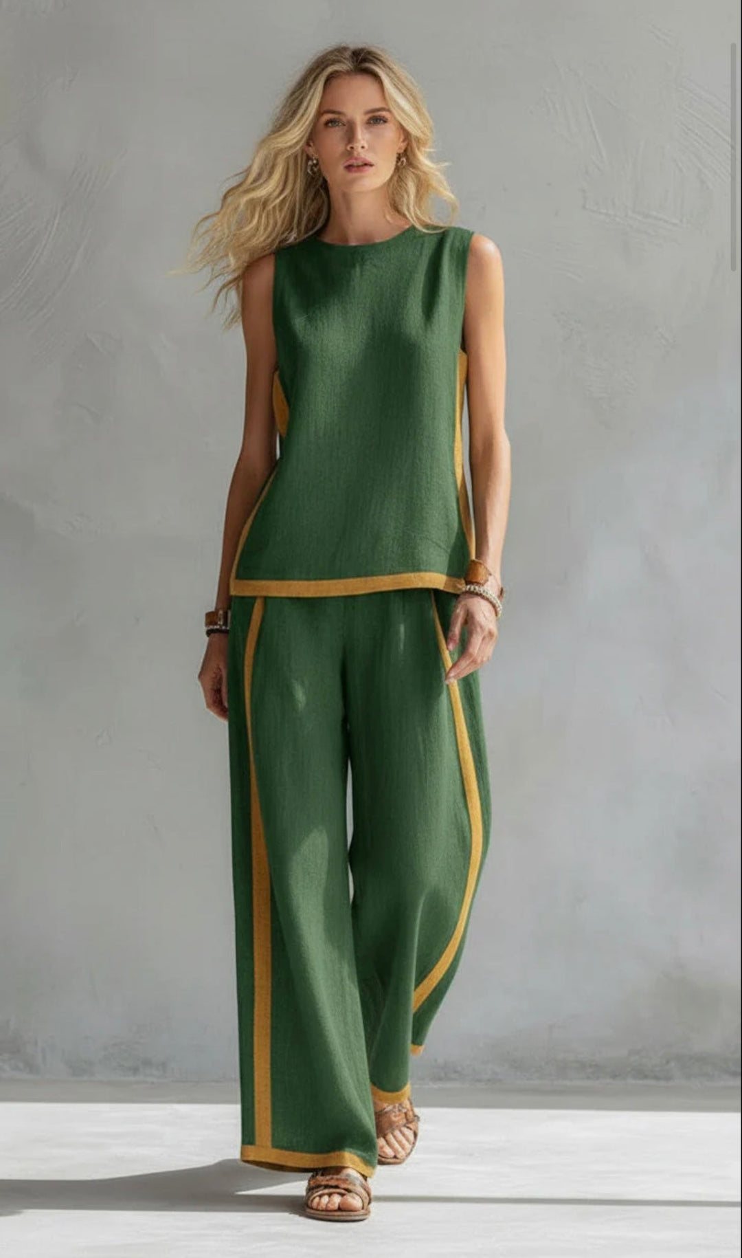 Leila – Two-tone vest and pants set