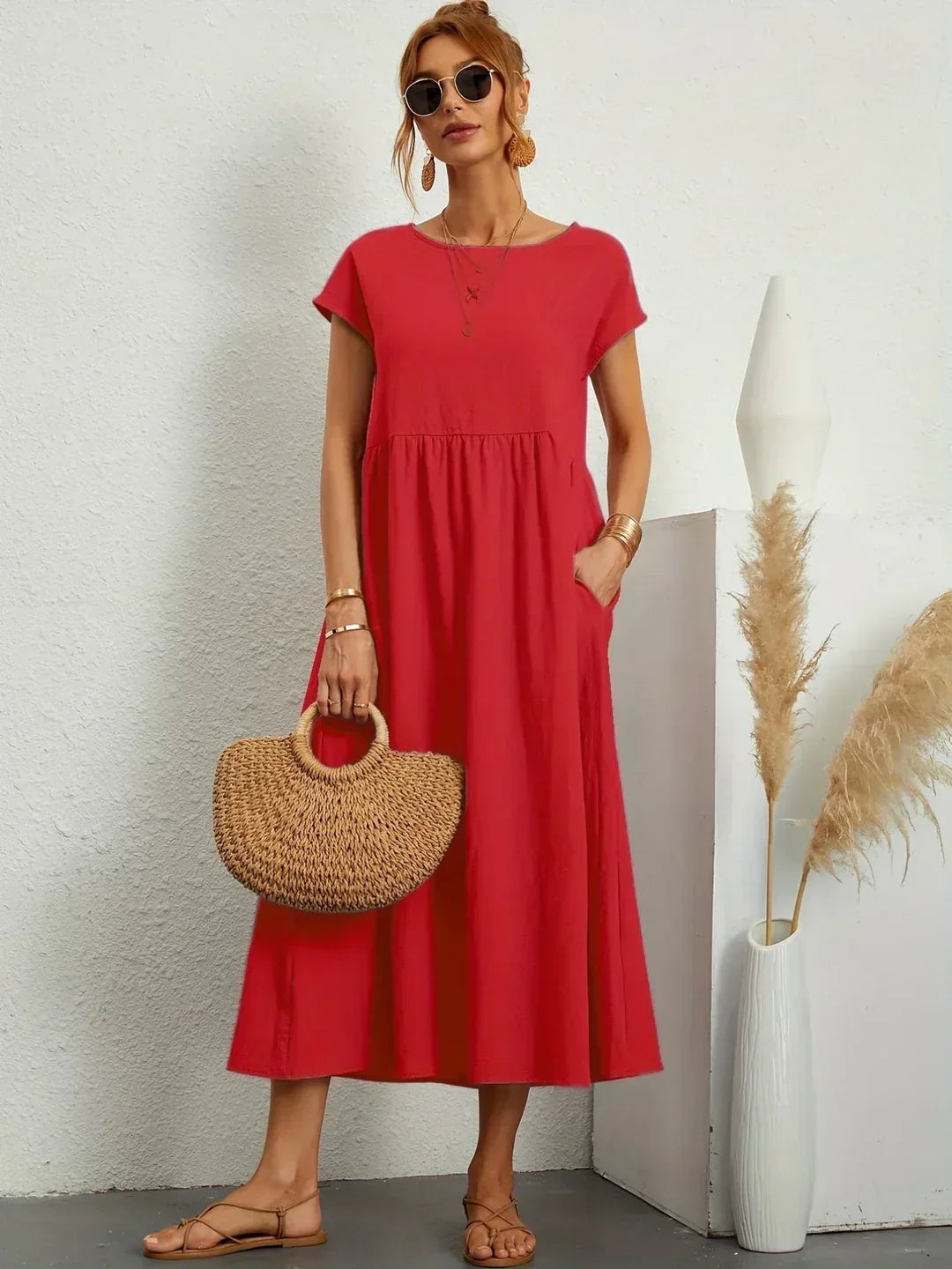 Gabrielle™ — Elegant Flowing Midi Dress