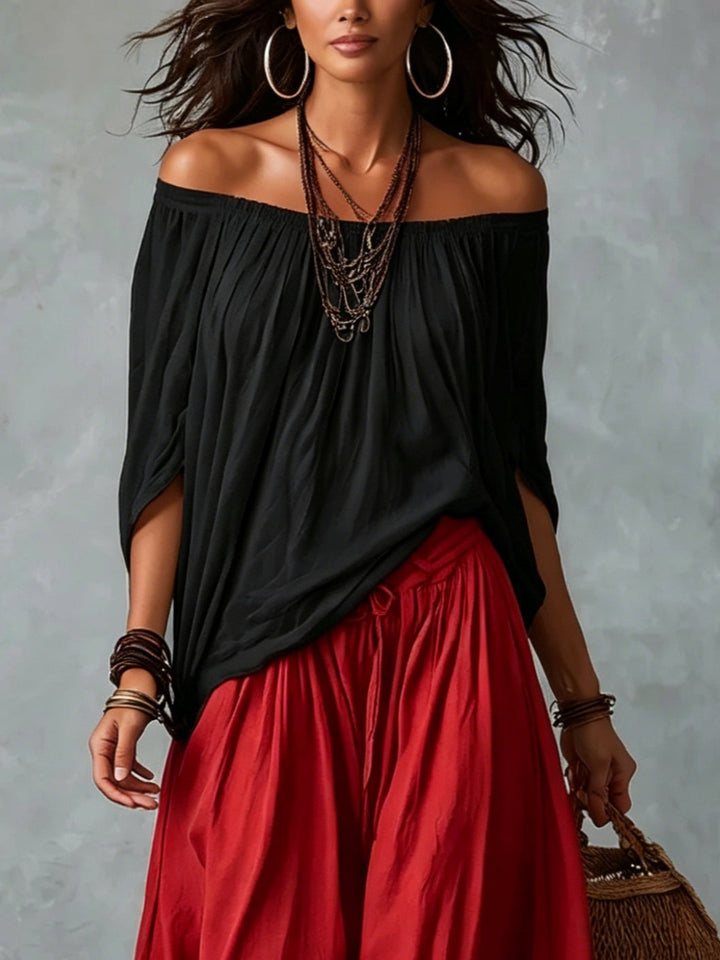 Luna | Off-Shoulder Top & Harem Trousers Co-Ord Set