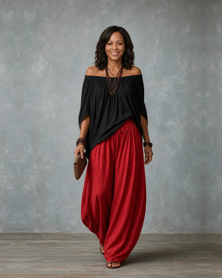 Jadia | Off-Shoulder Wide-Leg Two-Piece Set
