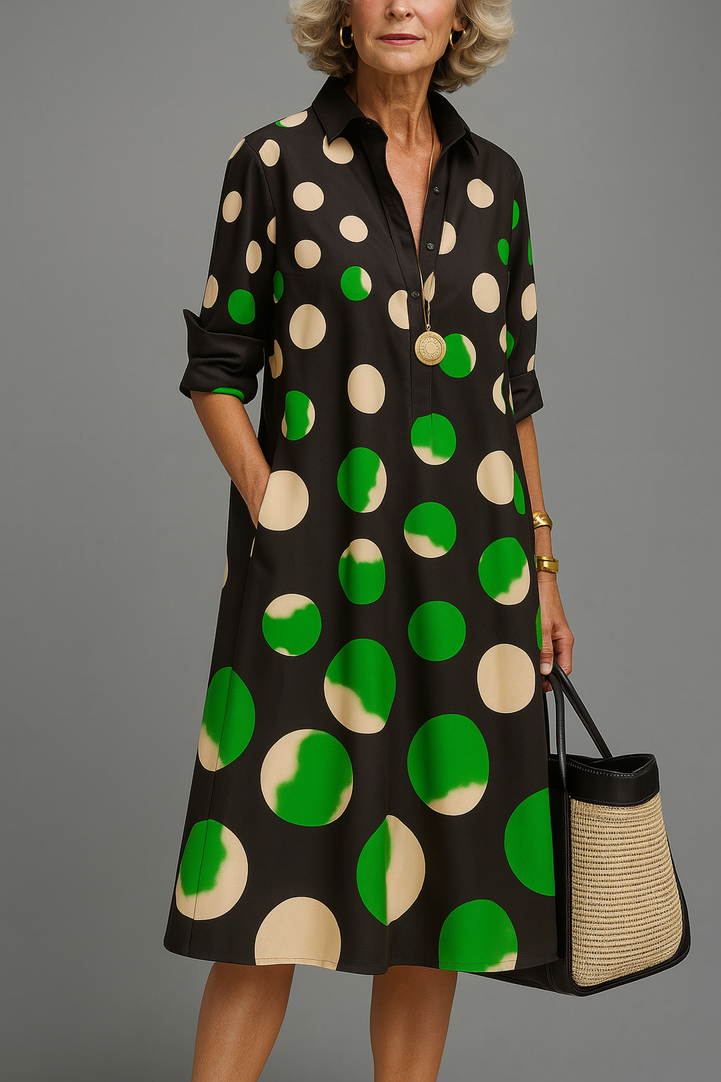 Naomi | Sophisticated Relaxed-Fit Midi Dress