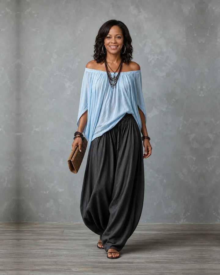 Jadia | Off-Shoulder Wide-Leg Two-Piece Set