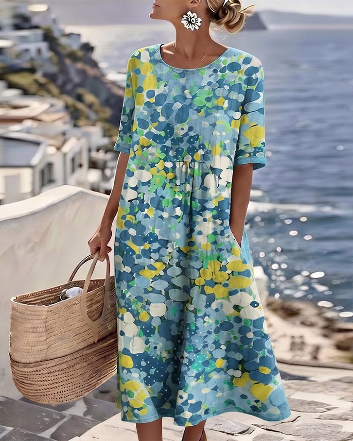 Elowen | Relaxed Floral Print Midi Dress