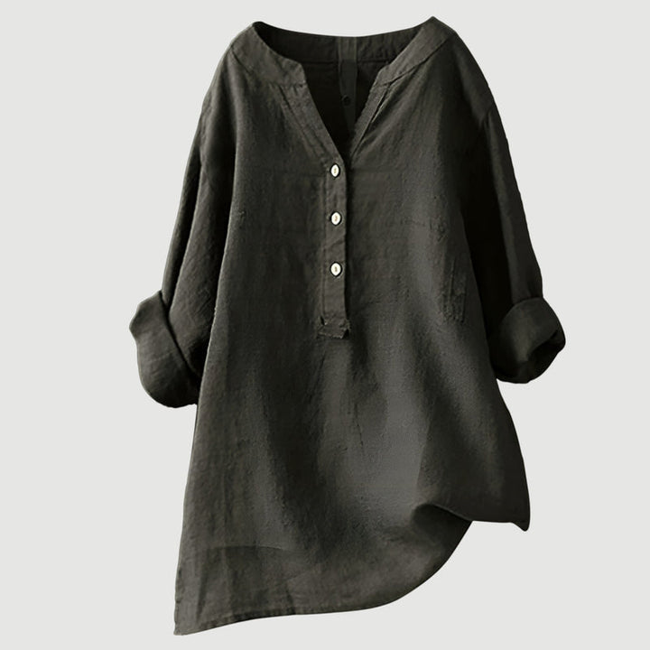 RAVENNA – Women’s Oversized Blouse with V-neck and Buttons