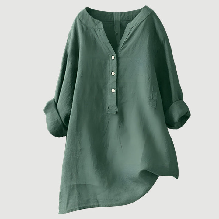 RAVENNA – Women’s Oversized Blouse with V-neck and Buttons