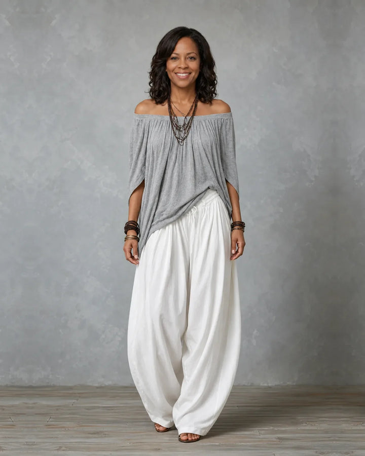 Jadia | Off-Shoulder Wide-Leg Two-Piece Set