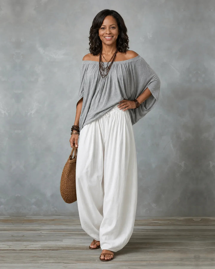 Jadia | Off-Shoulder Wide-Leg Two-Piece Set