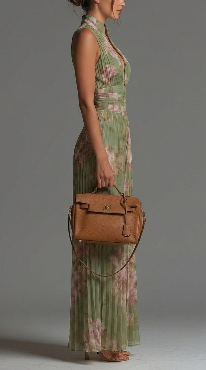 Isla™ | Pleated Floral Chiffon Jumpsuit