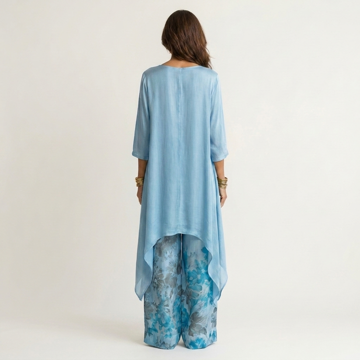 Cariola | Cotton & Silk Two-Piece Set with an Asymmetrical Tunic