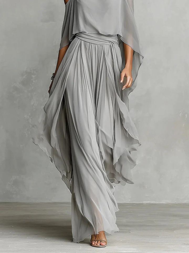 Angustias | Long draped chiffon dress