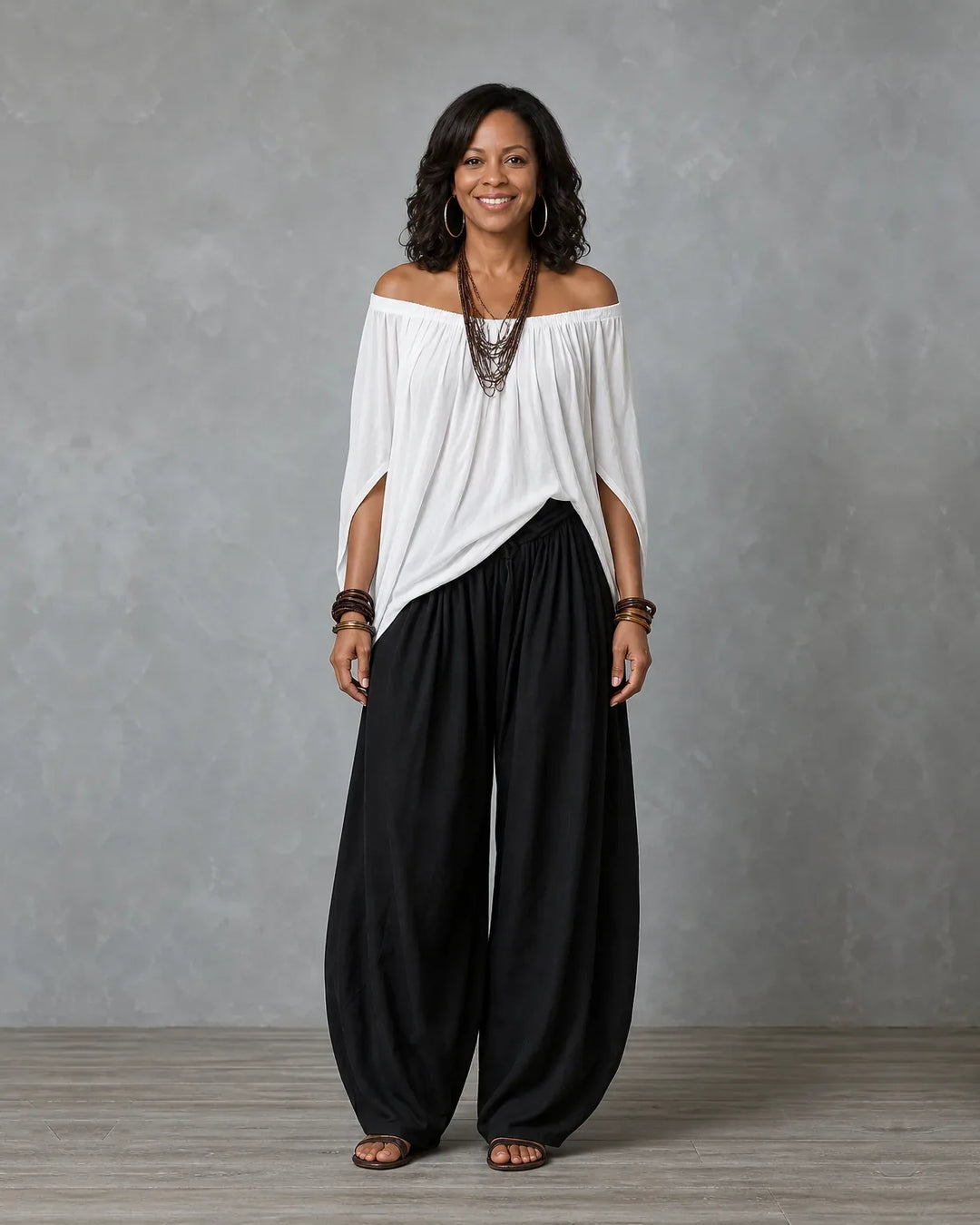 Jadia | Off-Shoulder Wide-Leg Two-Piece Set