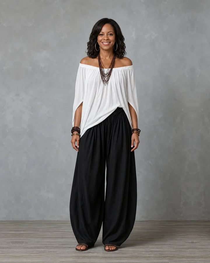 Jadia | Off-Shoulder Wide-Leg Two-Piece Set