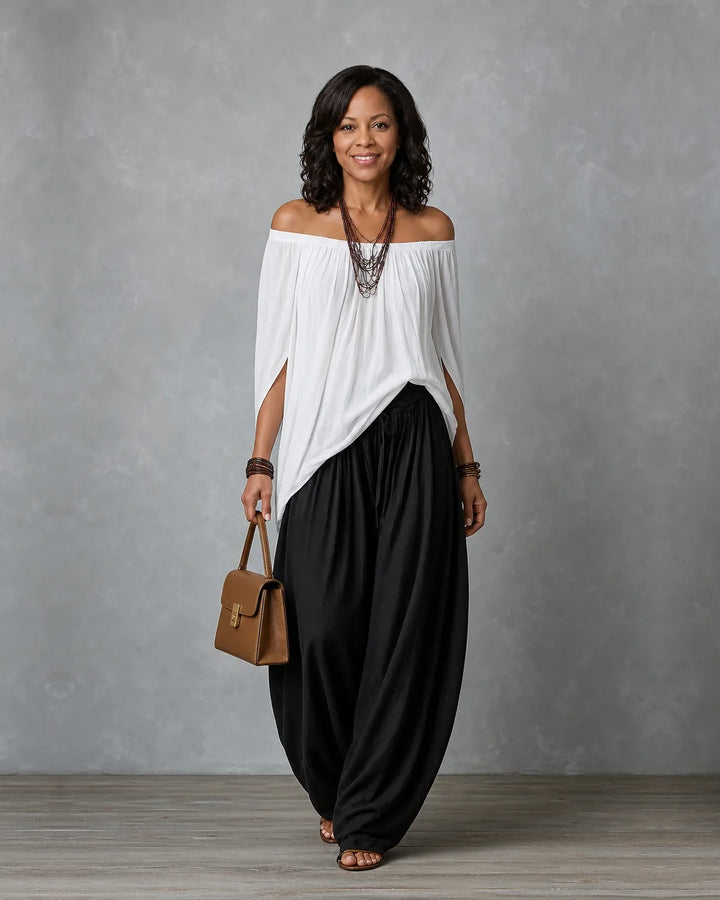 Jadia | Off-Shoulder Wide-Leg Two-Piece Set
